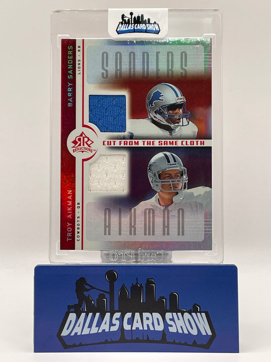 2005 Upper Deck Reflections #CC-SA Barry Sanders/Troy Aikman Game Used Relic