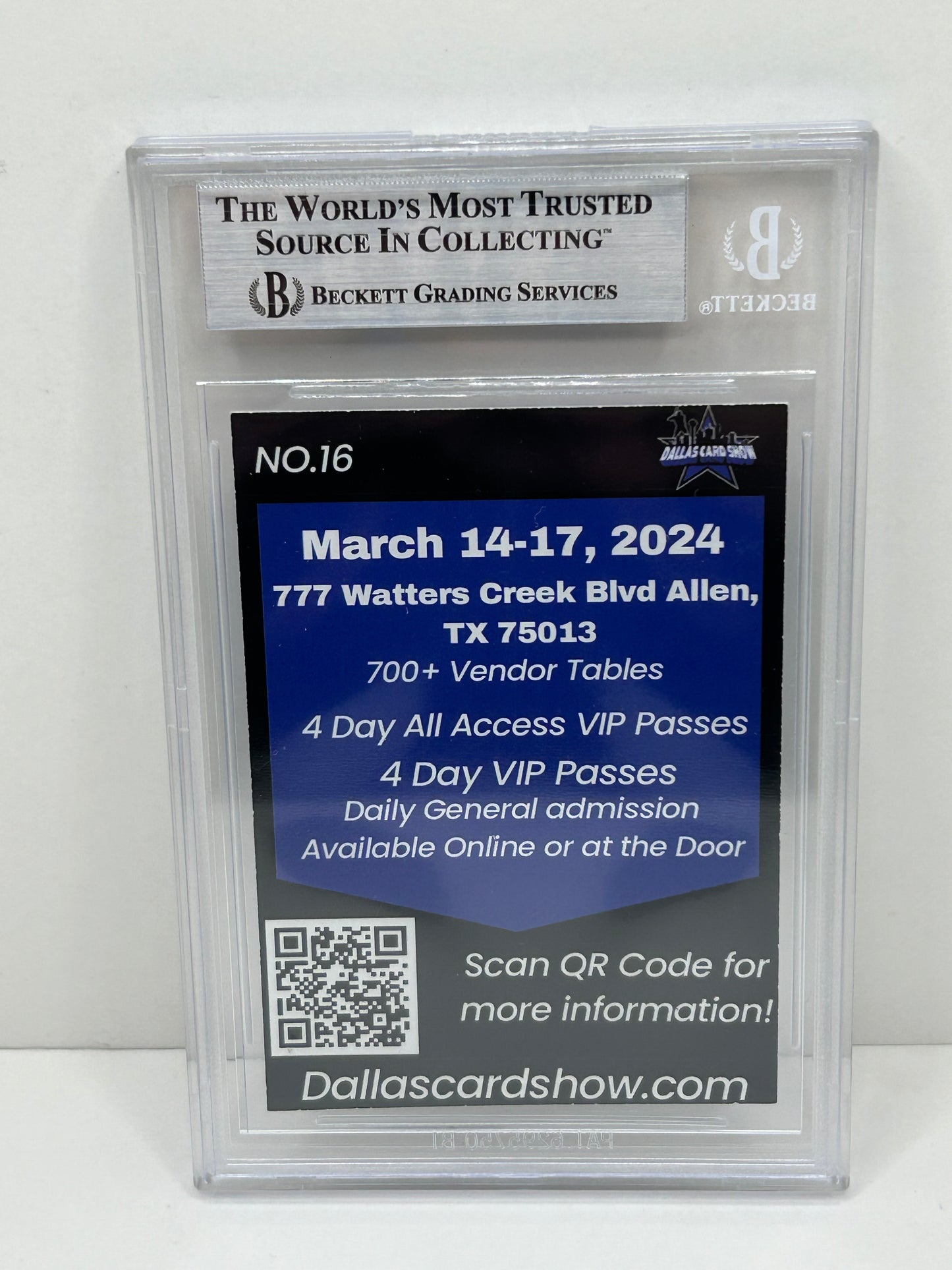 2024 Dallas Card Show Jordan Shipley #16 Beckett Witnessed Authentic Autograph (4850)