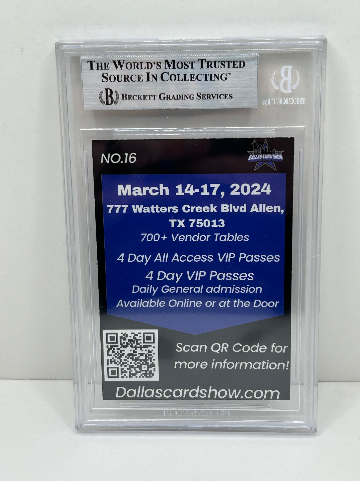 2024 Dallas Card Show Jordan Shipley #16 Beckett Witnessed Authentic Autograph (4848)