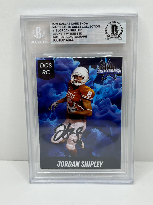 2024 Dallas Card Show Jordan Shipley #16 Beckett Witnessed Authentic Autograph (4844)