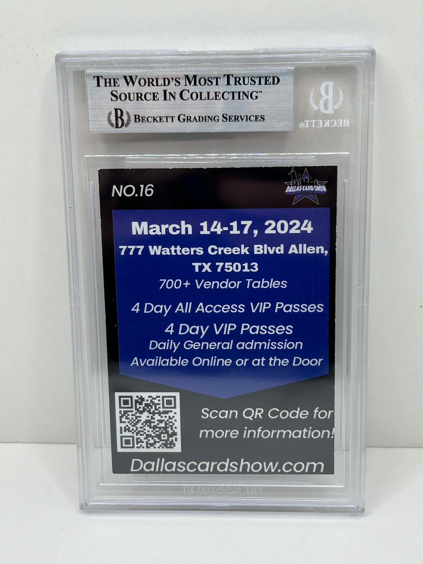 2024 Dallas Card Show Jordan Shipley #16 Beckett Witnessed Authentic Autograph (4844)