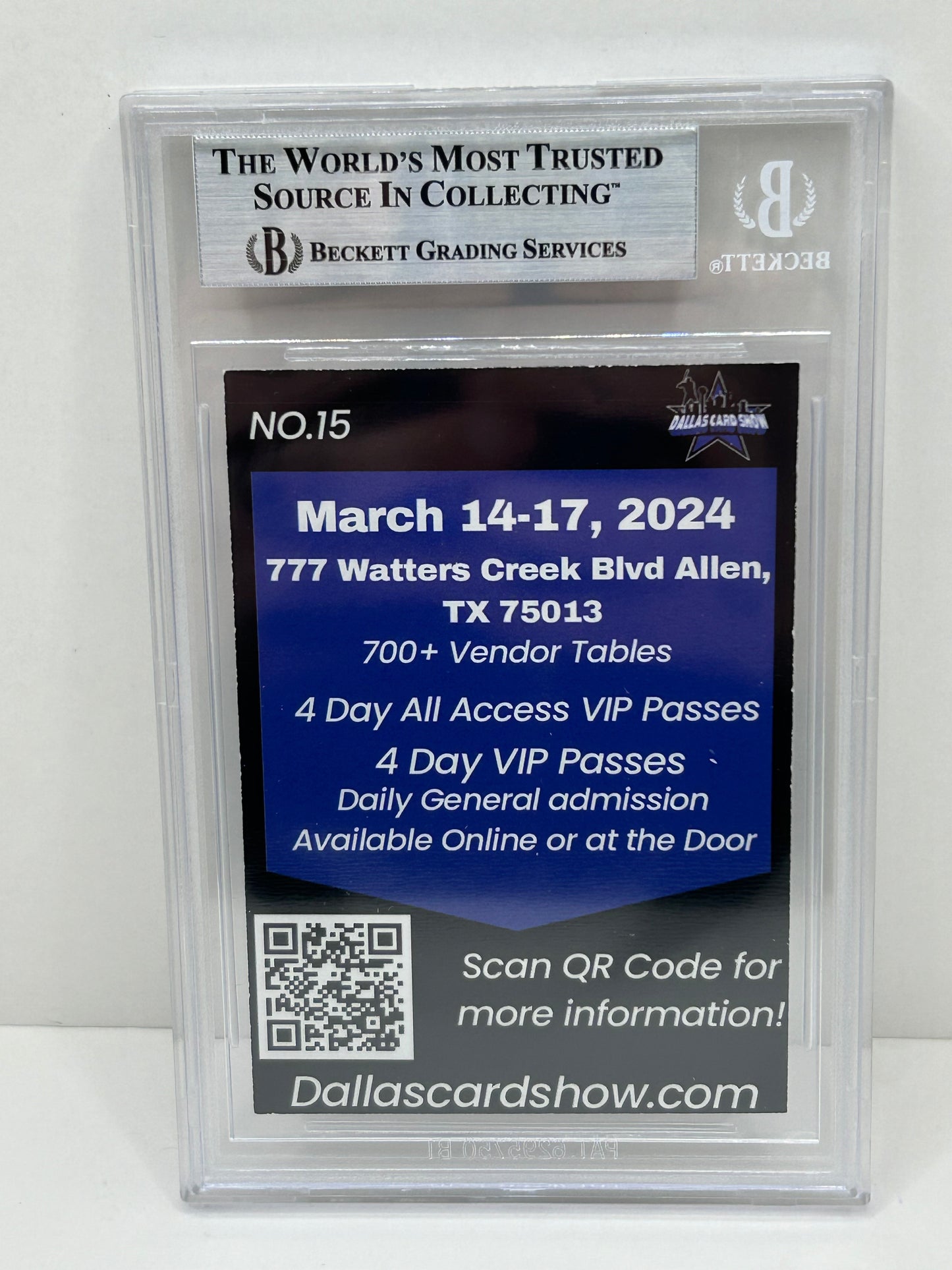2024 Dallas Card Show Colt McCoy #15 Beckett Witnessed Authentic Autograph (4861)