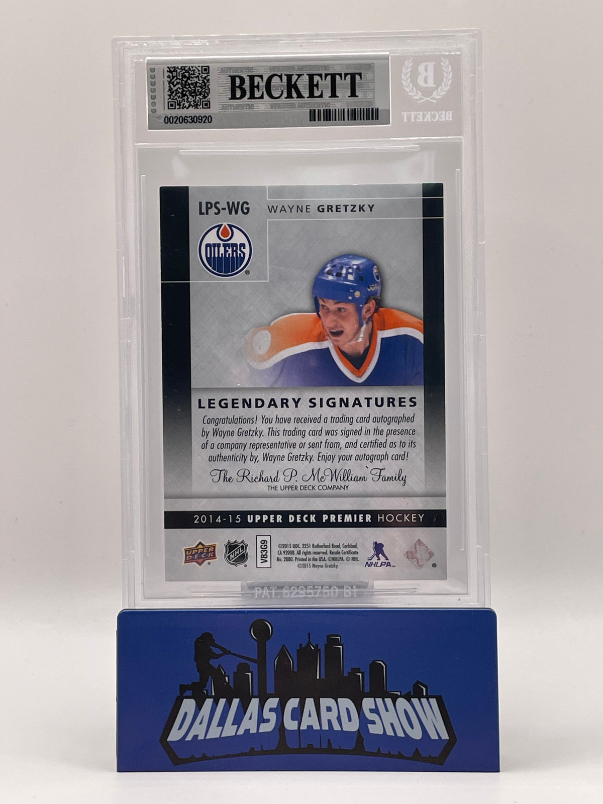 2014-15 Upper Deck Premier Wayne Gretzky Legendary Premier Signatures BGS 8 Auto 10