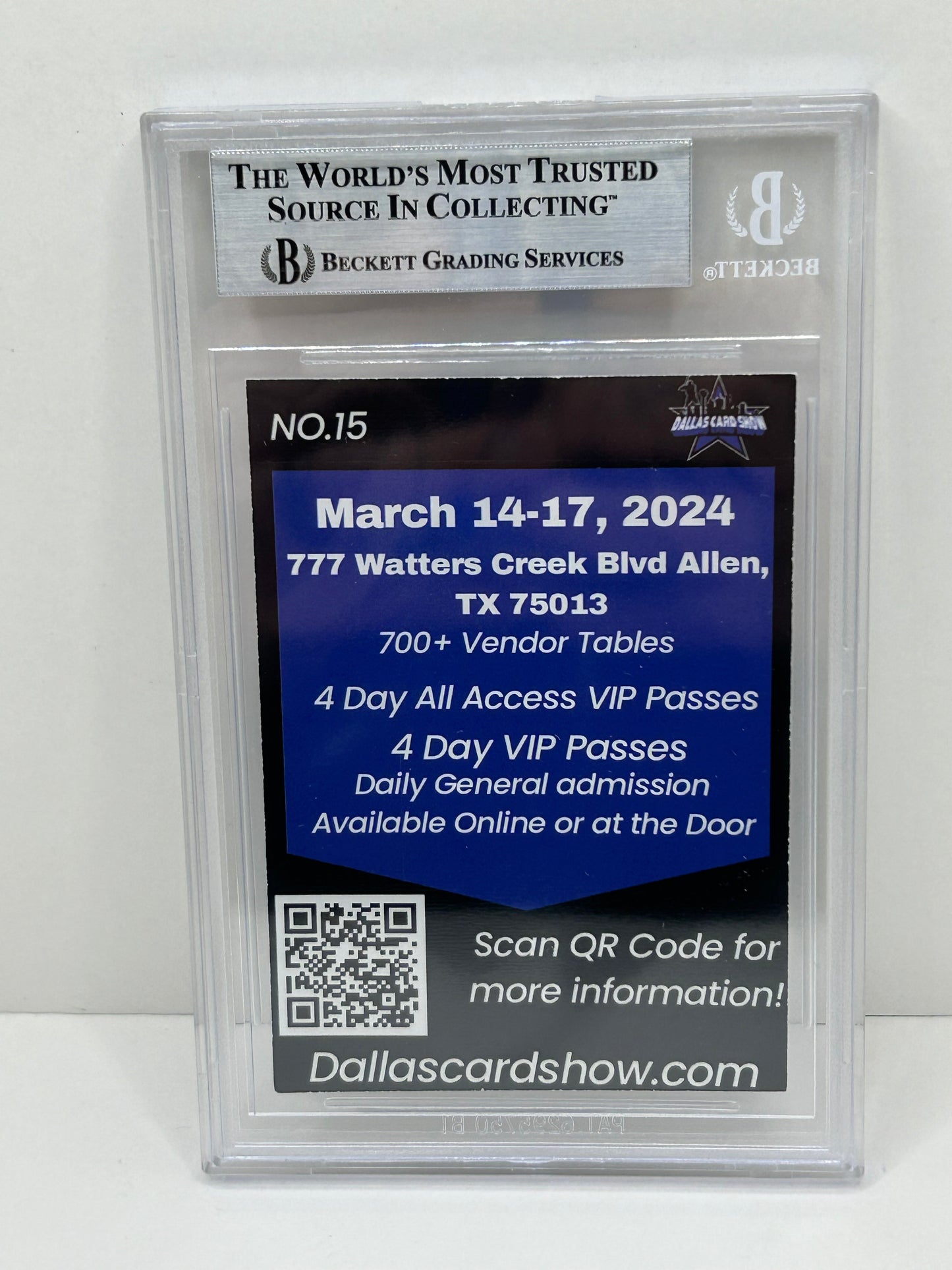 2024 Dallas Card Show Colt McCoy #15 Beckett Witnessed Authentic Autograph (4860)