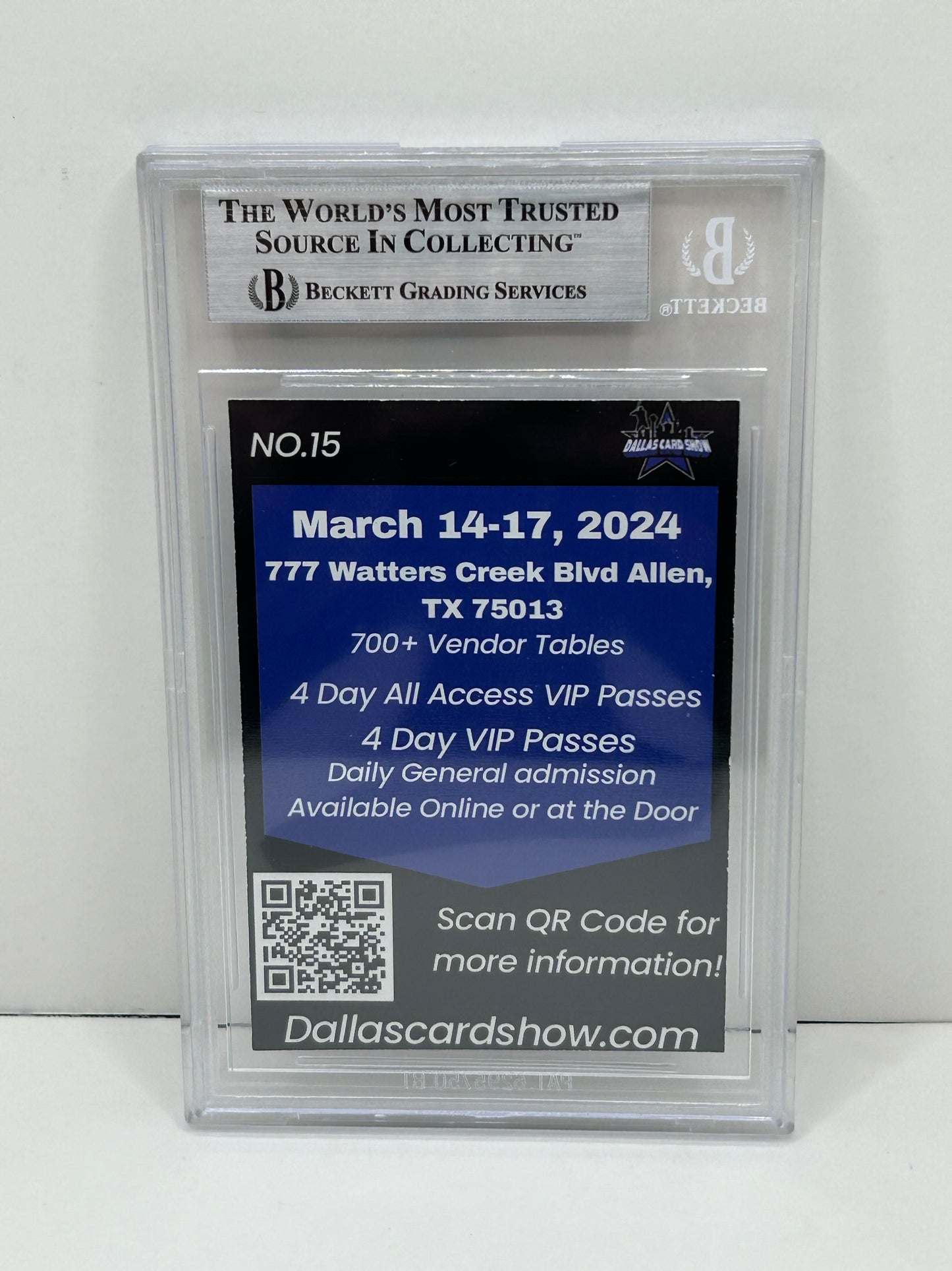 2024 Dallas Card Show Colt McCoy #15 Beckett Witnessed Authentic Autograph (4863)