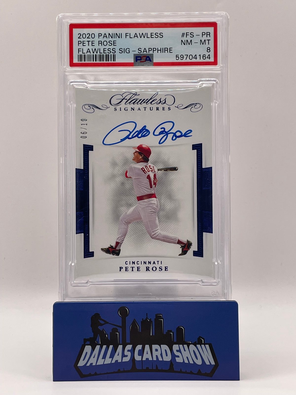 2020 Panini Flawless Pete Rose Flawless Siganature /10 PSA 8
