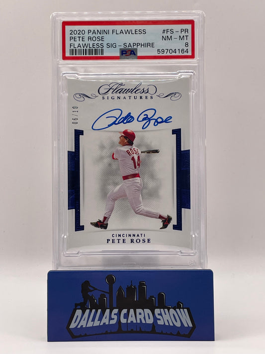 2020 Panini Flawless Pete Rose Flawless Siganature /10 PSA 8