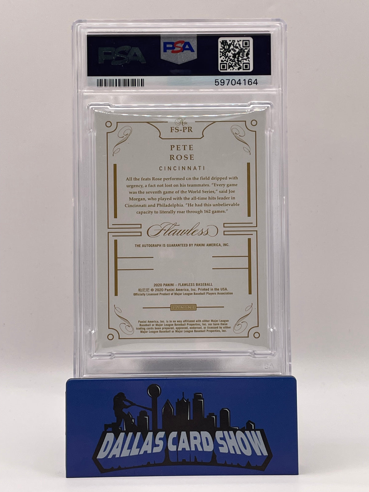 2020 Panini Flawless Pete Rose Flawless Siganature /10 PSA 8