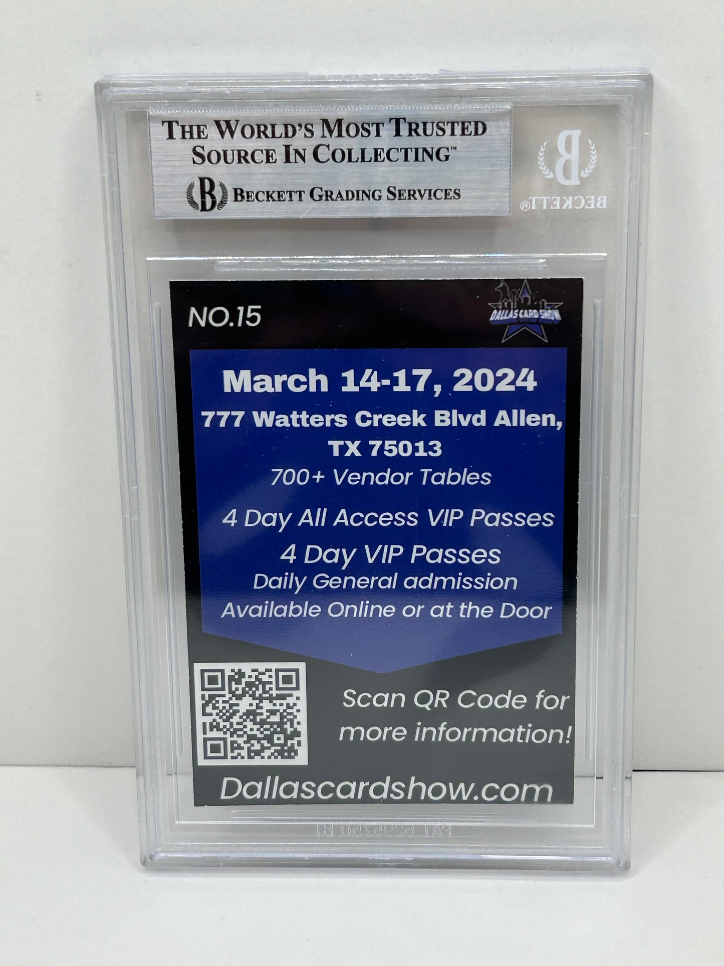2024 Dallas Card Show Colt McCoy #15 Beckett Witnessed Authentic Autograph (4858)