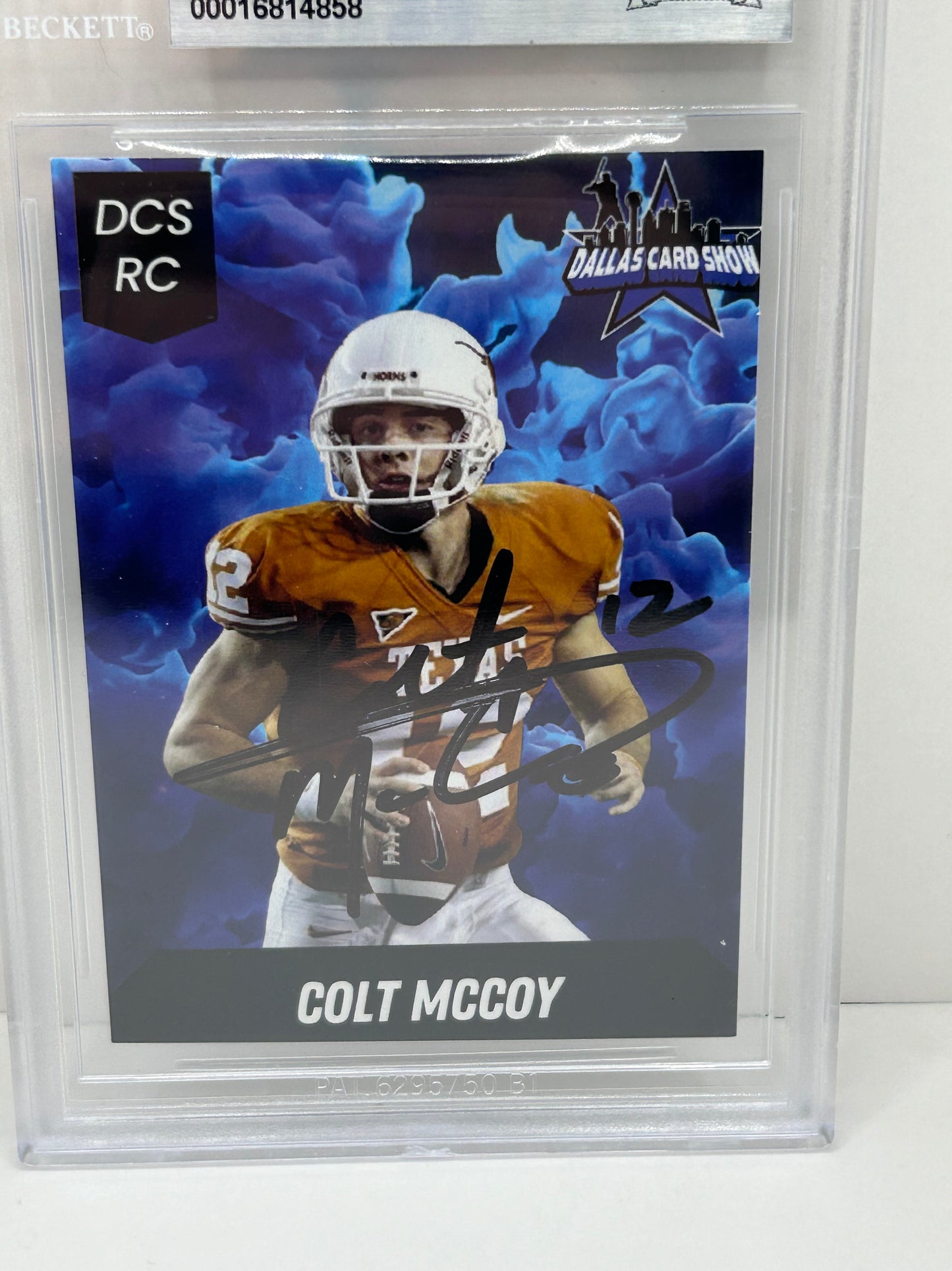 2024 Dallas Card Show Colt McCoy #15 Beckett Witnessed Authentic Autograph (4858)