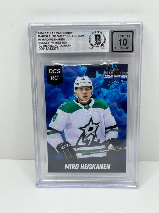 2024 Dallas Card Show Miro Heiskanen Autograph #4 Beckett Witnessed 10 Auto (3278)