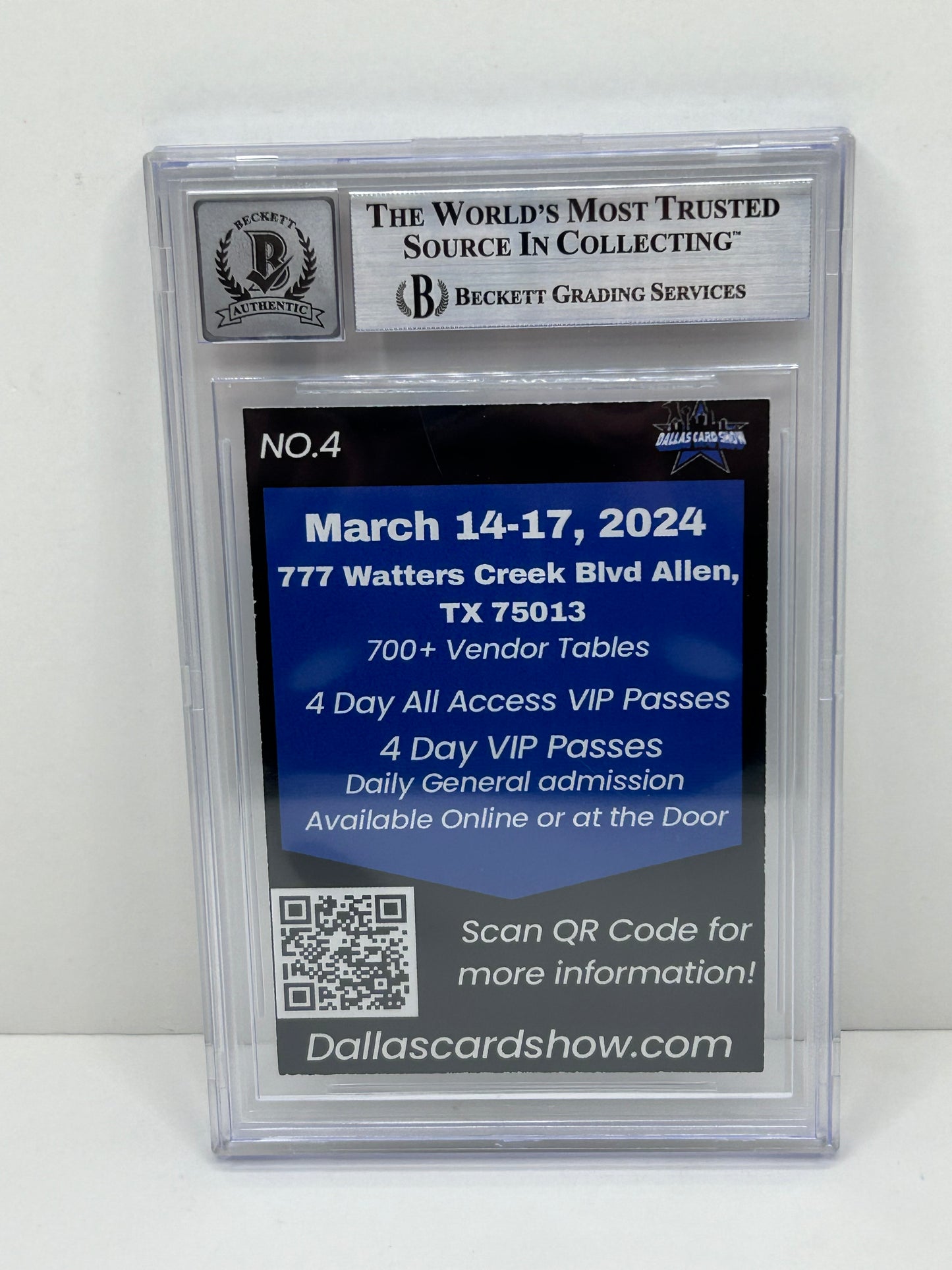 2024 Dallas Card Show Miro Heiskanen Autograph #4 Beckett Witnessed 10 Auto (3278)
