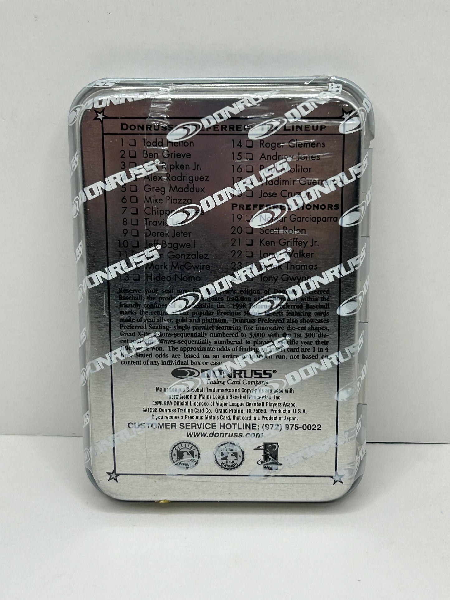 1998 Donruss Preferred Hideo Nomo Tin #499/999 5 Cards Per Tin