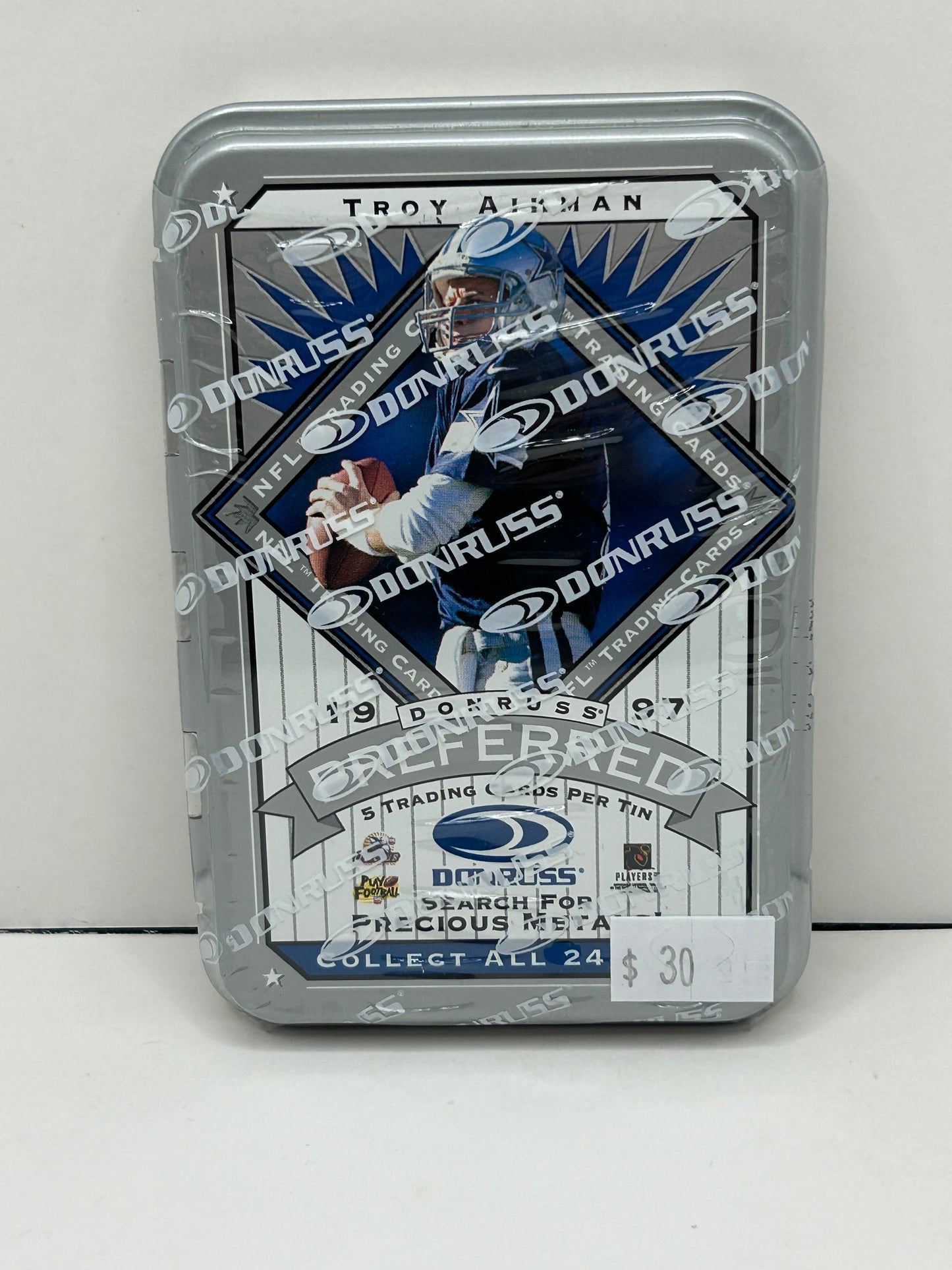 1997 Donruss Preferred Troy Aikman Silver Tin