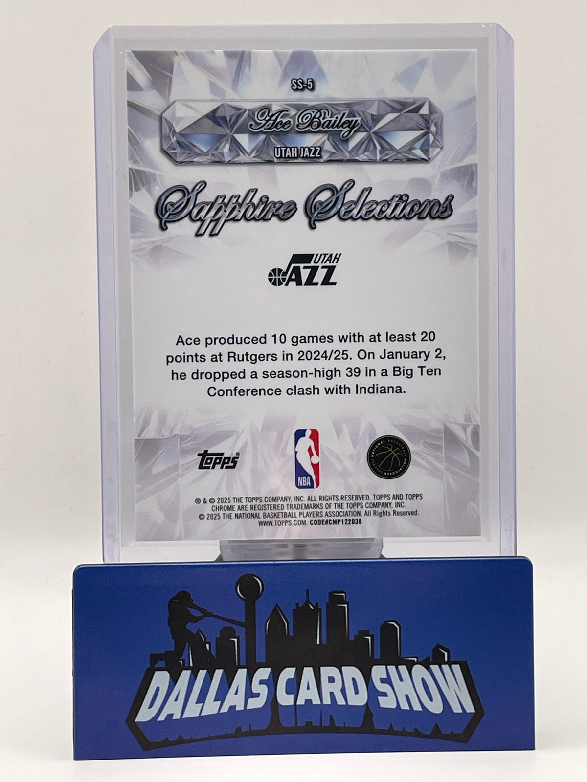 2025-26 Topps Chrome Sapphire #SS-5 Ace Bailey Sapphire Selections Rookie RC