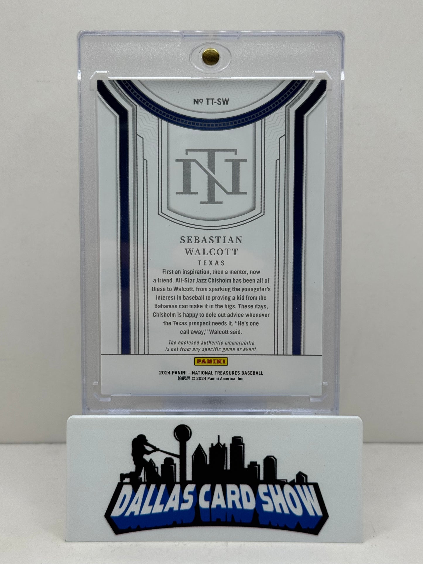 2024 National Treasure #TT-SW Sebastian Walcott Gold Treasured Threads Relic /10