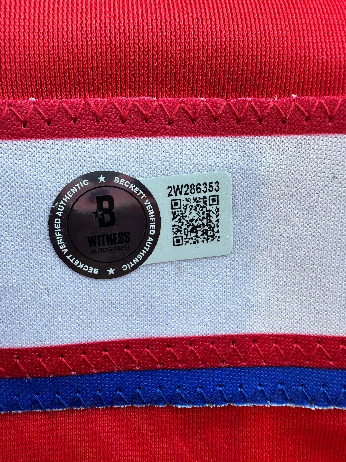 EVAN CARTER TEXAS RANGERS SIGNED Red JERSEY XL BAS COA