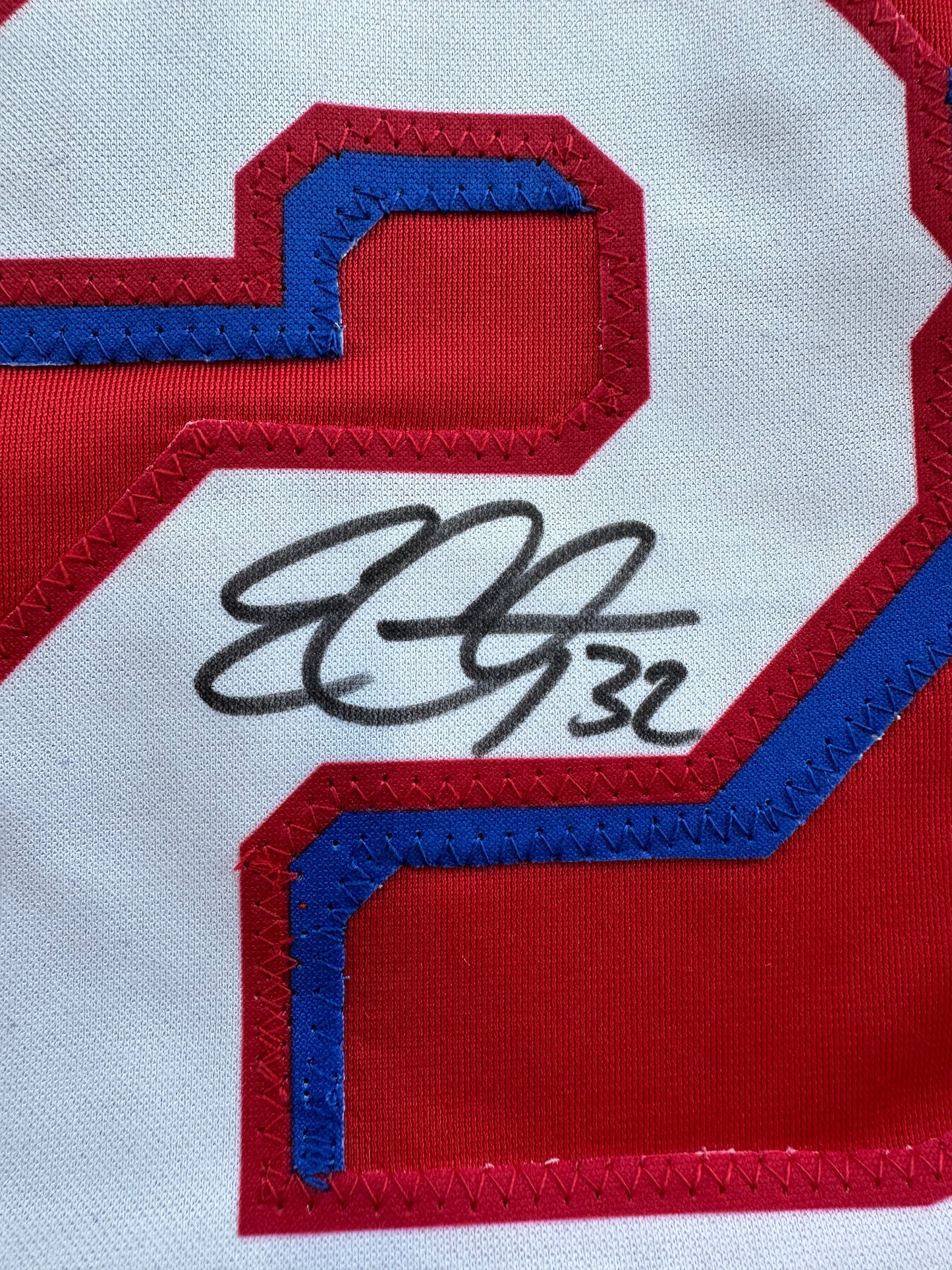 EVAN CARTER TEXAS RANGERS SIGNED Red JERSEY XL BAS COA