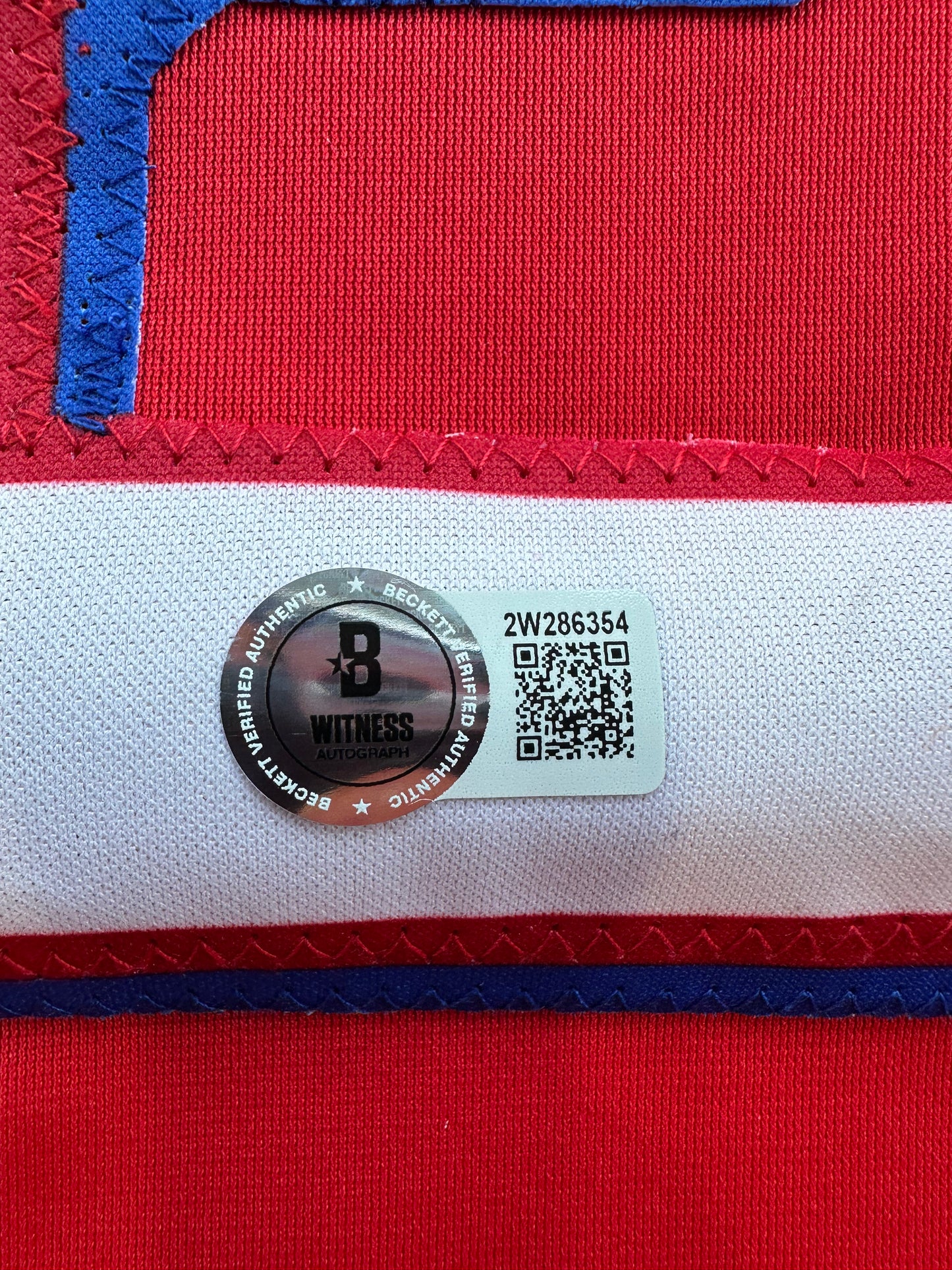 EVAN CARTER TEXAS RANGERS SIGNED Red JERSEY XL BAS COA