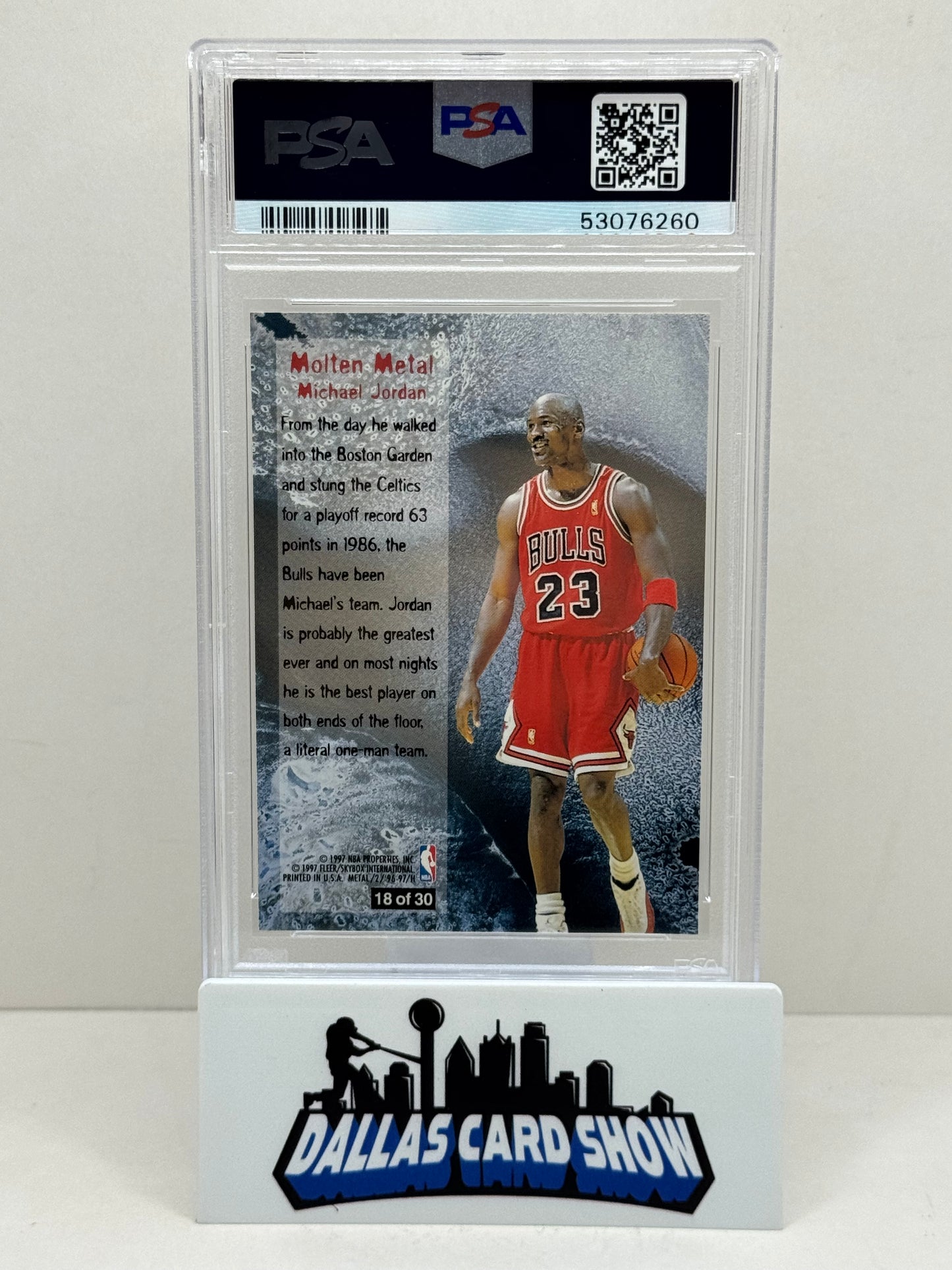 1996 Metal #18 Michael Jordan Molten Metal PSA 7