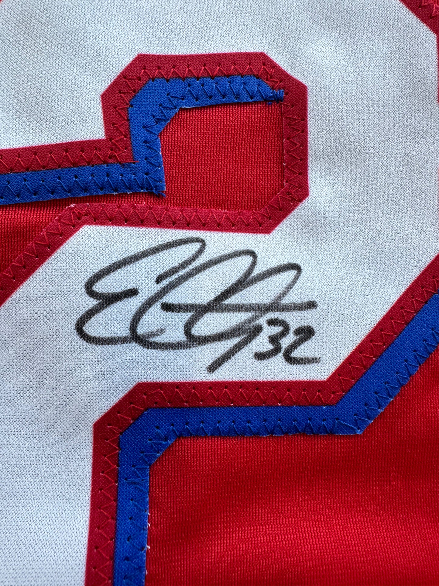 EVAN CARTER TEXAS RANGERS SIGNED Red JERSEY XL BAS COA
