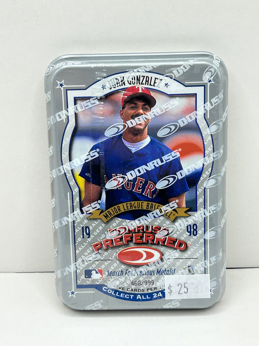 1998 Donruss Preferred Juan Gonzalez Tin #468/999 5 Cards Per Tin