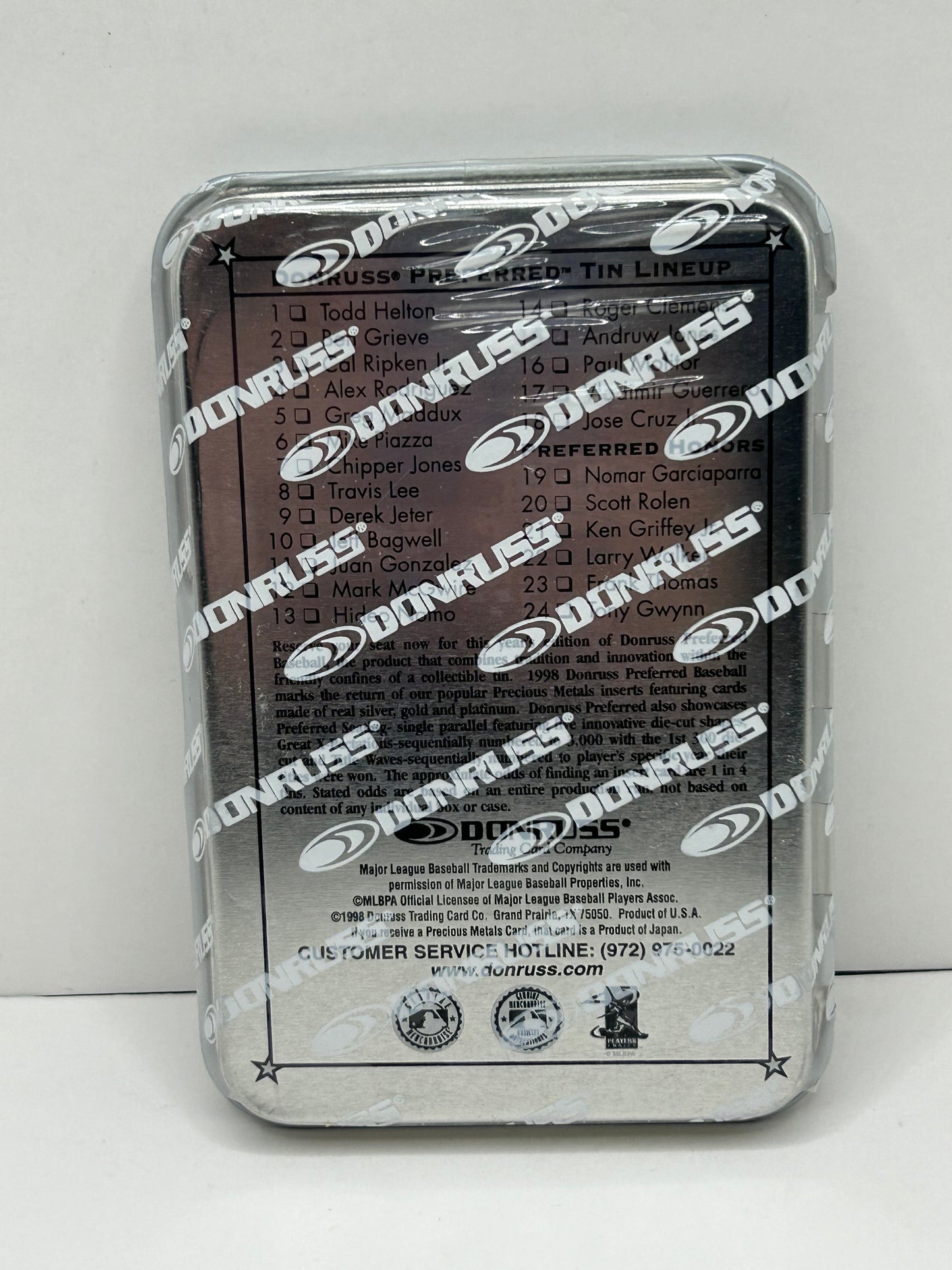 1998 Donruss Preferred Juan Gonzalez Tin #468/999 5 Cards Per Tin