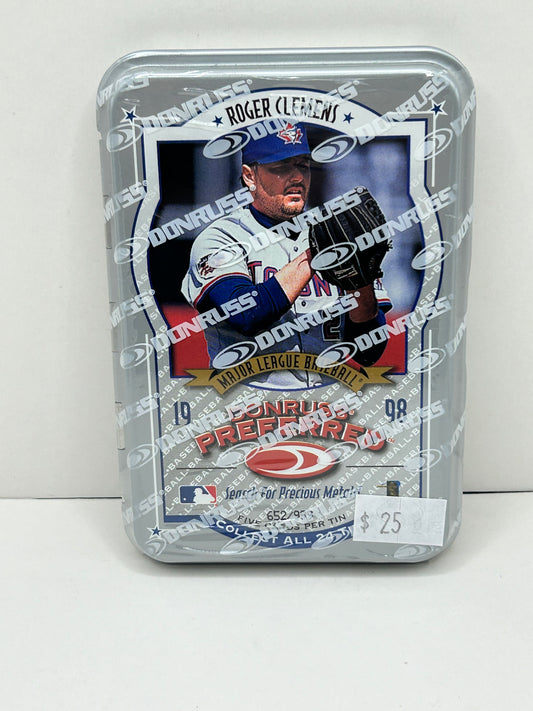 1998 Donruss Preferred Roger Clemens Tin #652/999 5 Cards Per Tin