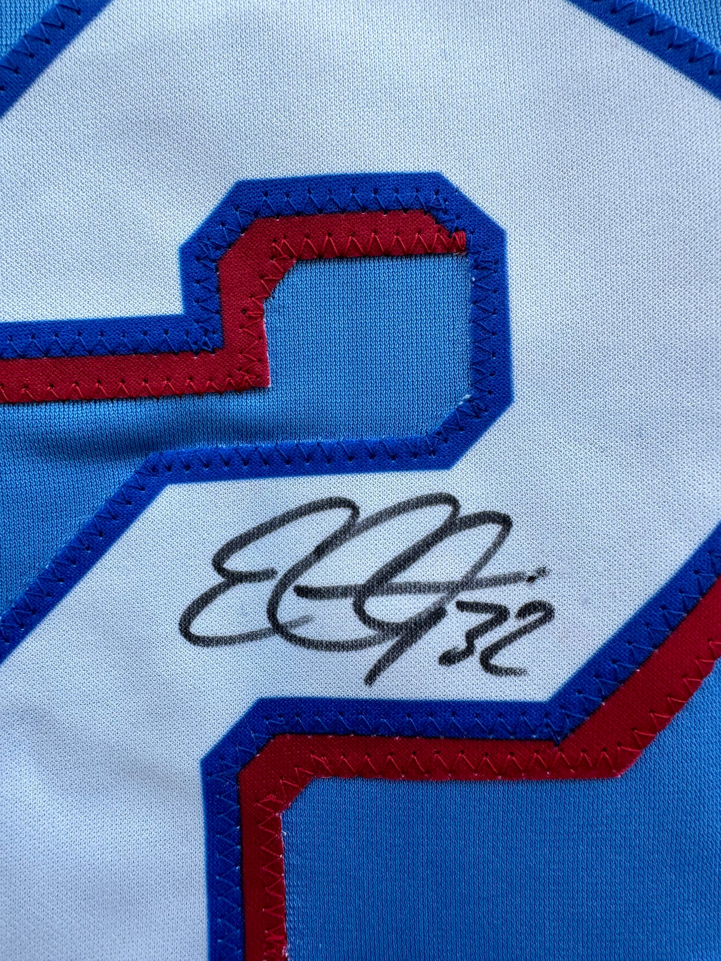 EVAN CARTER TEXAS RANGERS SIGNED Light Blue JERSEY XL BAS COA