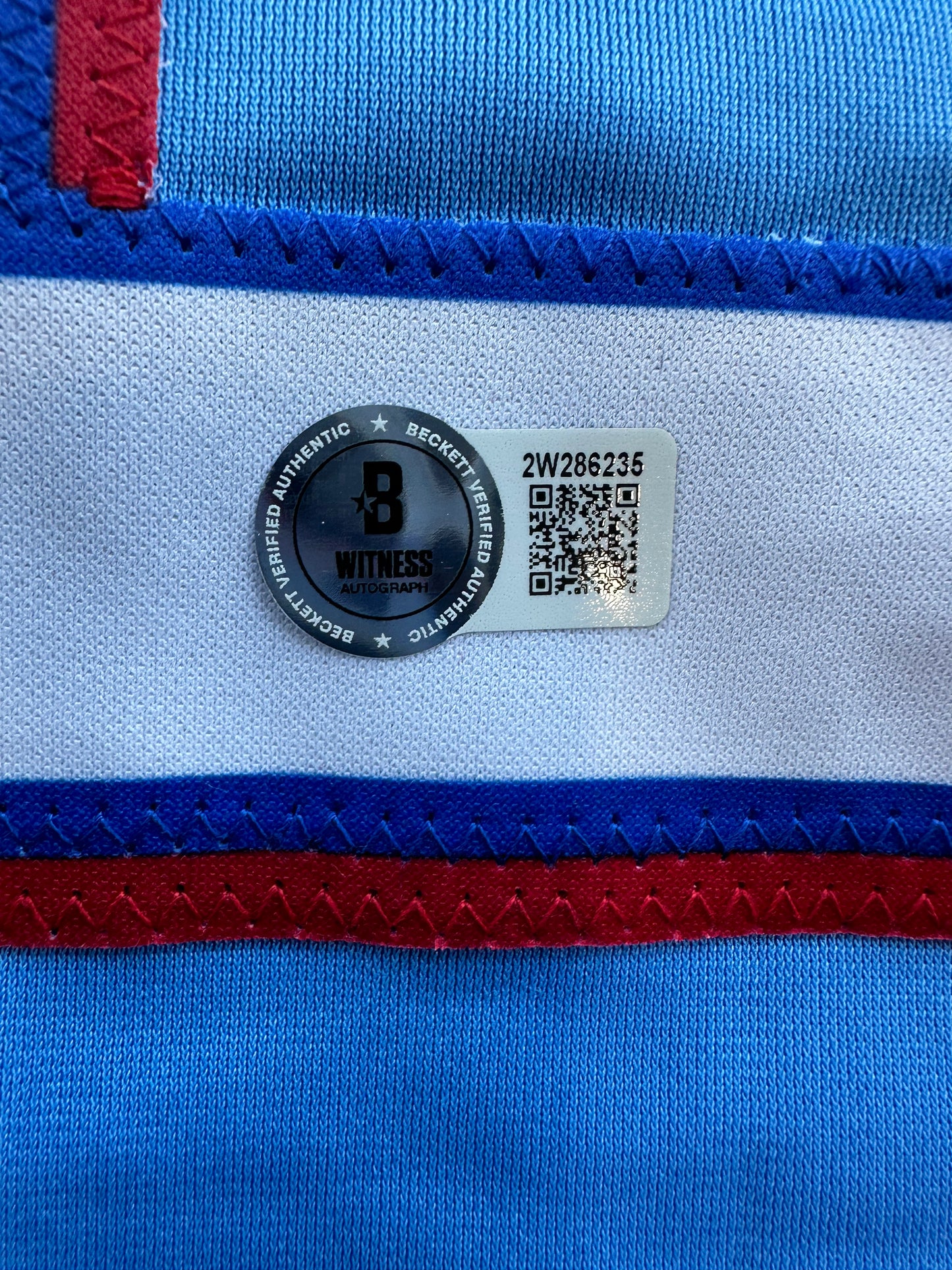 EVAN CARTER TEXAS RANGERS SIGNED Light Blue JERSEY XL BAS COA