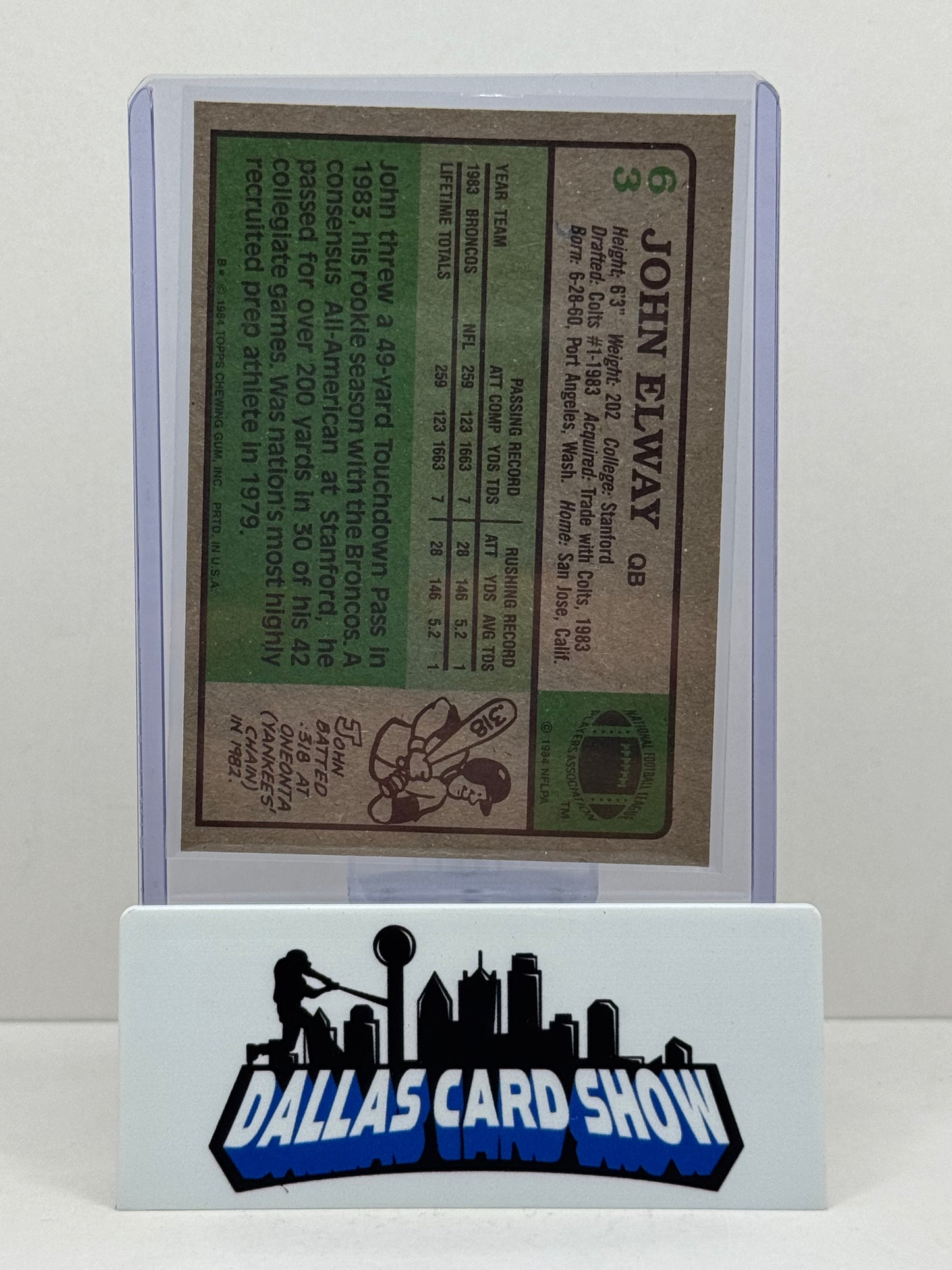 1984 Topps #63 John Elway Rookie RC