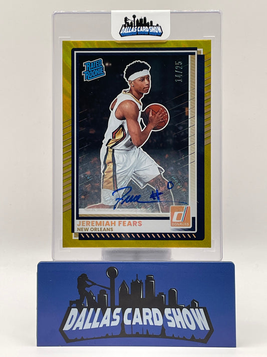 2025-26 Donruss #3 Jeremiah Fears Gold Rated Rookie Autograph /25