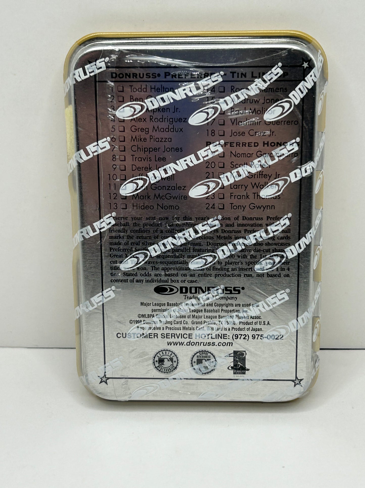 1998 Donruss Preferred Ben Grieve Gold Tin #204/999 5 Cards Per Tin