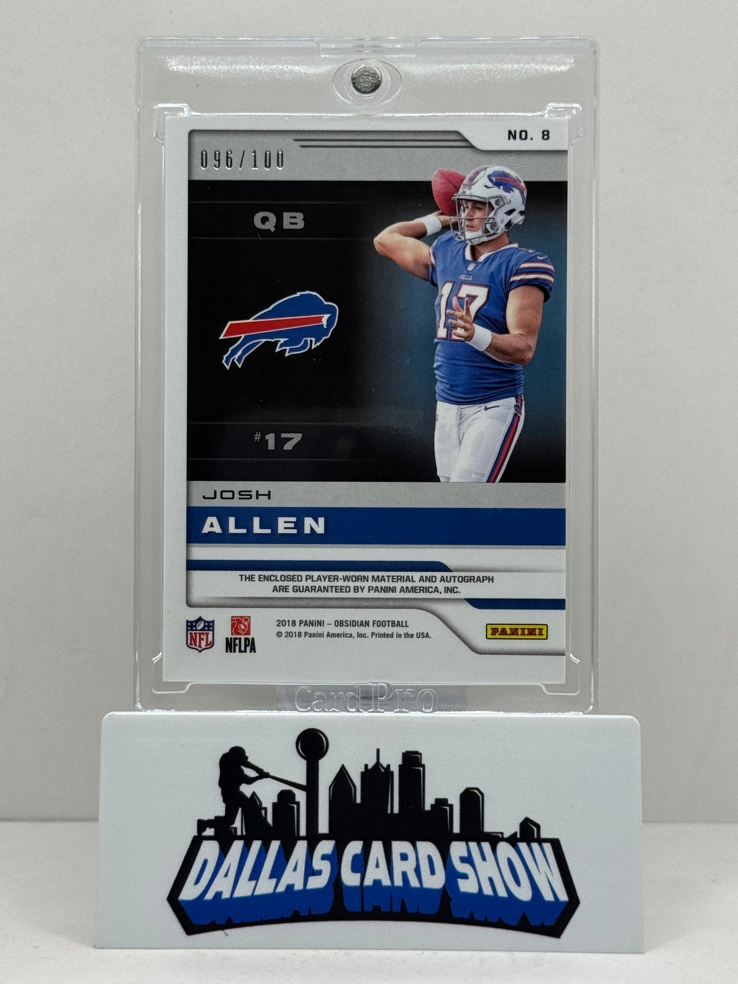 2018 Panini Obsidian #8 Josh Allen Rookie Jersey Autograph /100