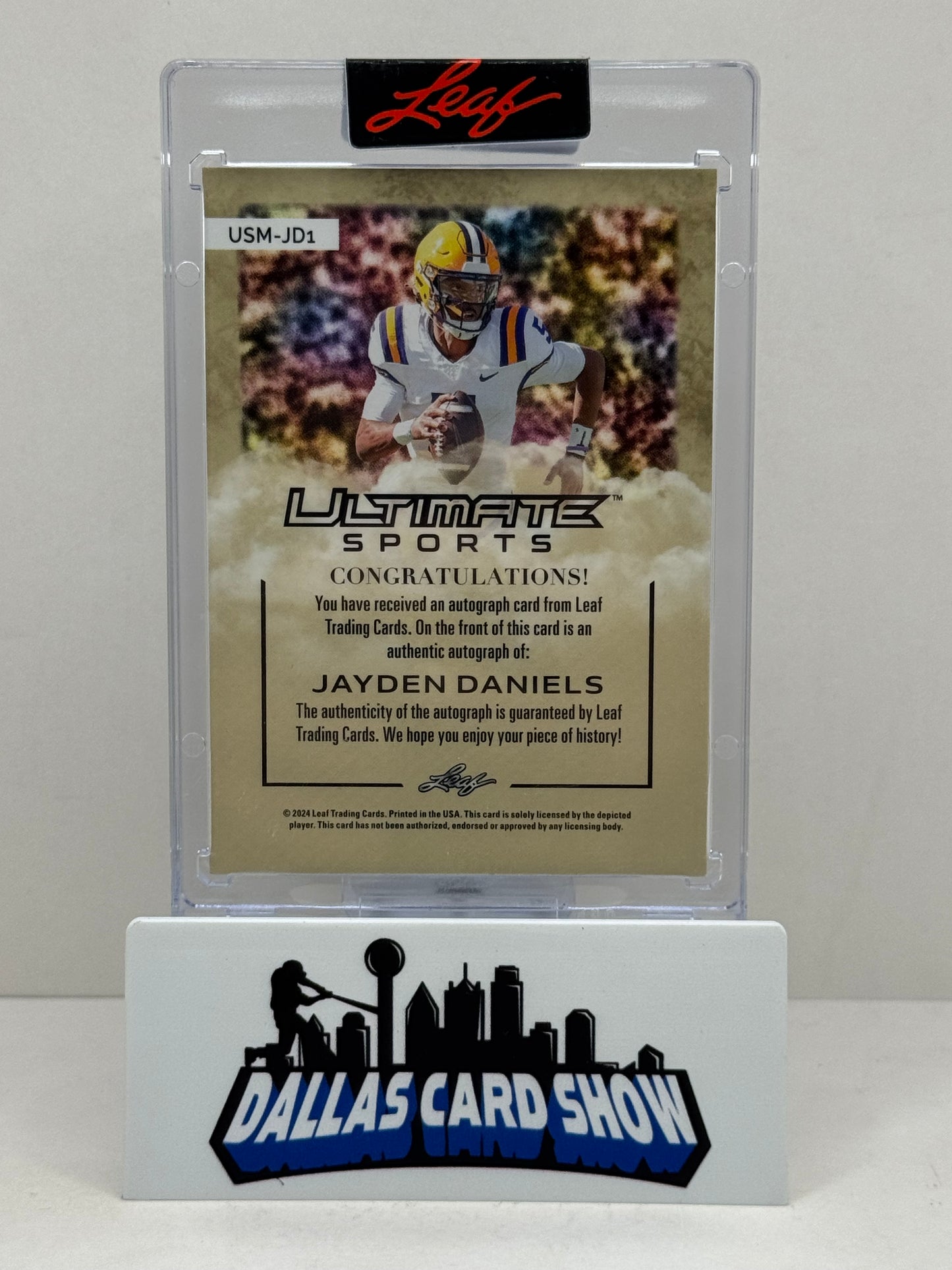 2025 Leaf Ultimate Sports #USM-JD1 Jayden Daniels Magazine Aqua Autograph /5