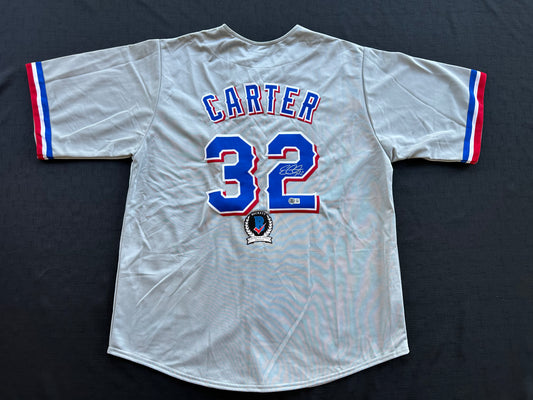 EVAN CARTER TEXAS RANGERS SIGNED Road JERSEY XL BAS COA