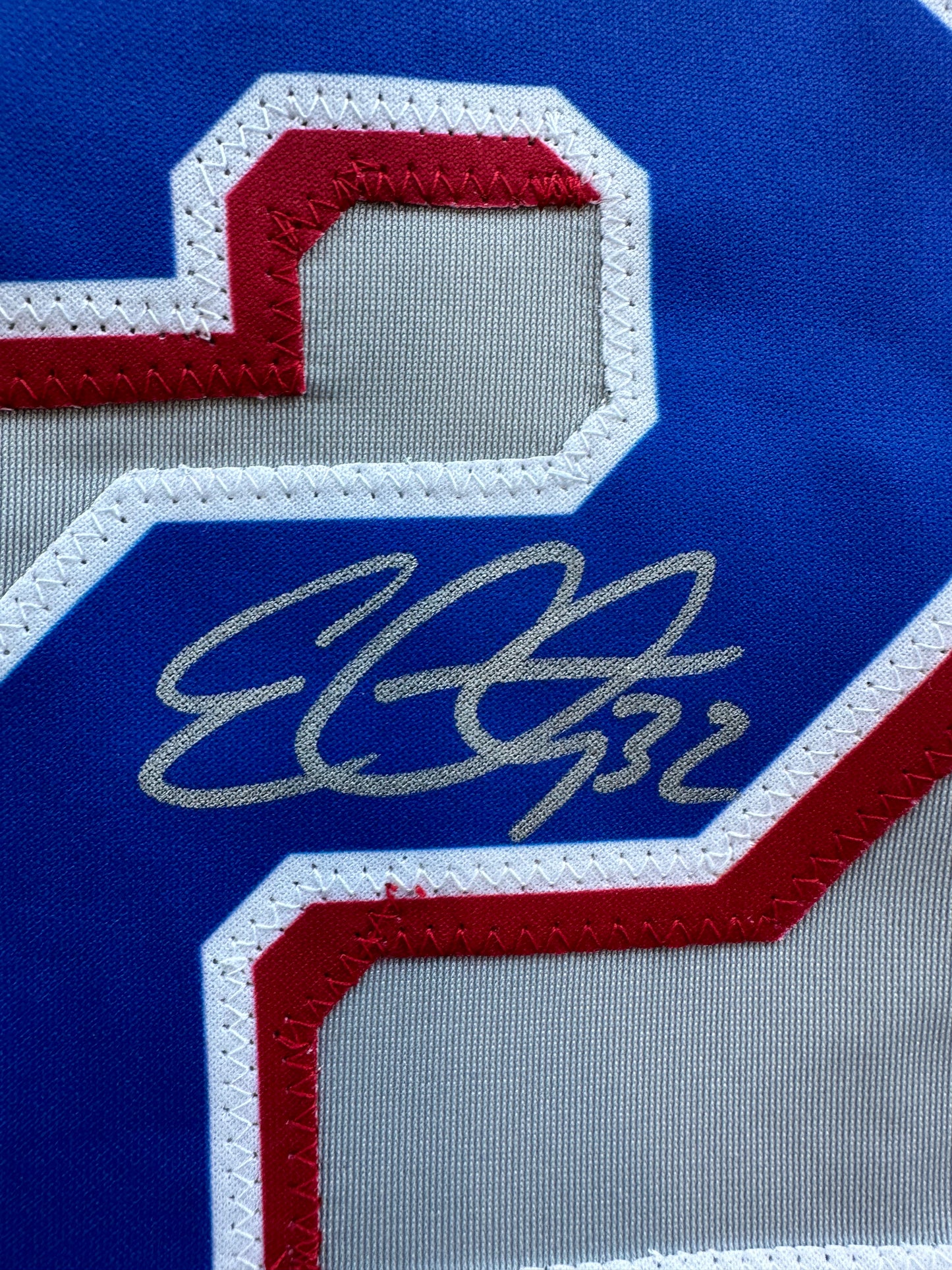 EVAN CARTER TEXAS RANGERS SIGNED Road JERSEY XL BAS COA