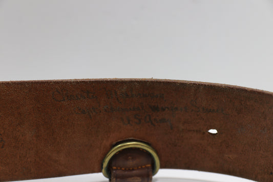 CHRISTY MATHEWSON SIGNED Sam Browne Liberty Belt w/Capt.ChemWarfare NY GIANTS PSA/DNA