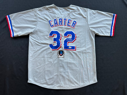 EVAN CARTER TEXAS RANGERS SIGNED Road JERSEY XL BAS COA