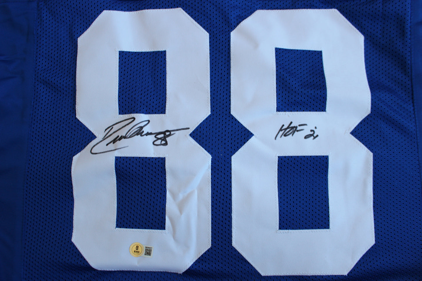 DREW PEARSON SIGNED FOOTBALL JERSEY Dallas Cowboys Tulsa w/HOF 21 BAS COA