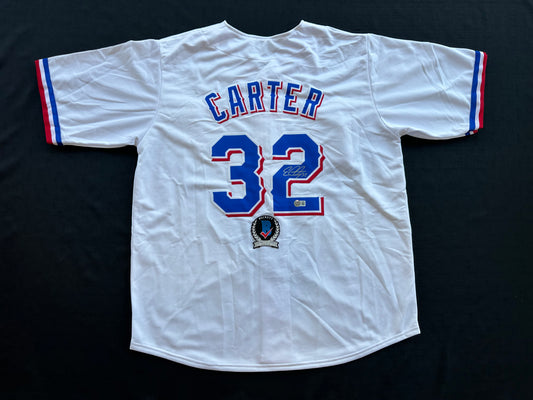 EVAN CARTER TEXAS RANGERS SIGNED Home JERSEY XL BAS COA