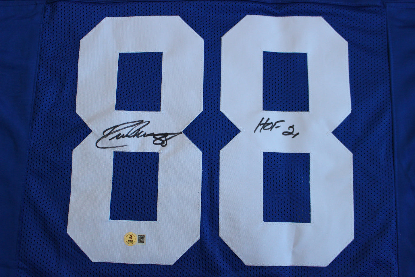 DREW PEARSON SIGNED FOOTBALL JERSEY Dallas Cowboys Tulsa w/HOF 21 BAS COA