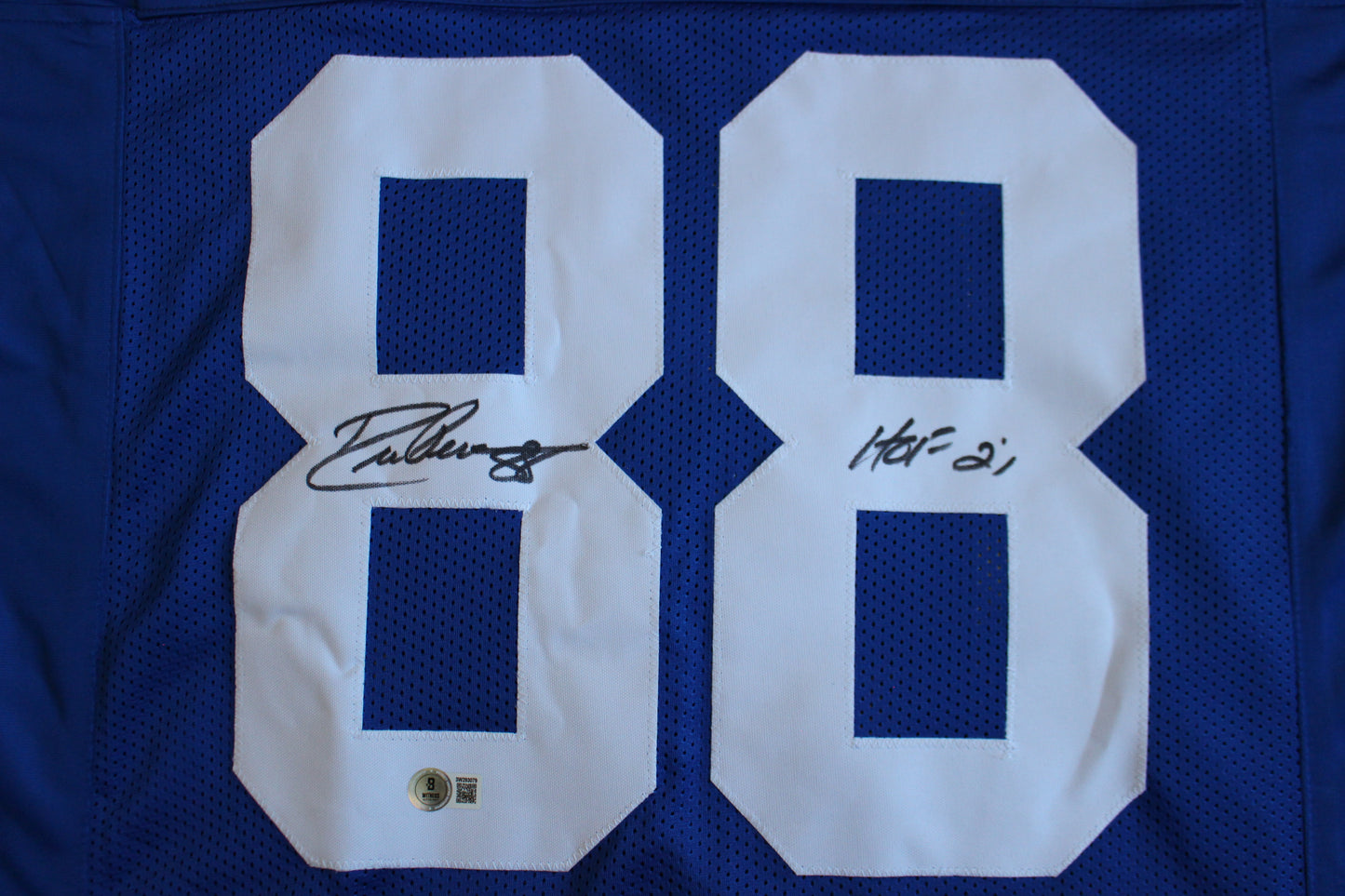 DREW PEARSON SIGNED FOOTBALL JERSEY Dallas Cowboys Tulsa w/HOF 21 BAS COA
