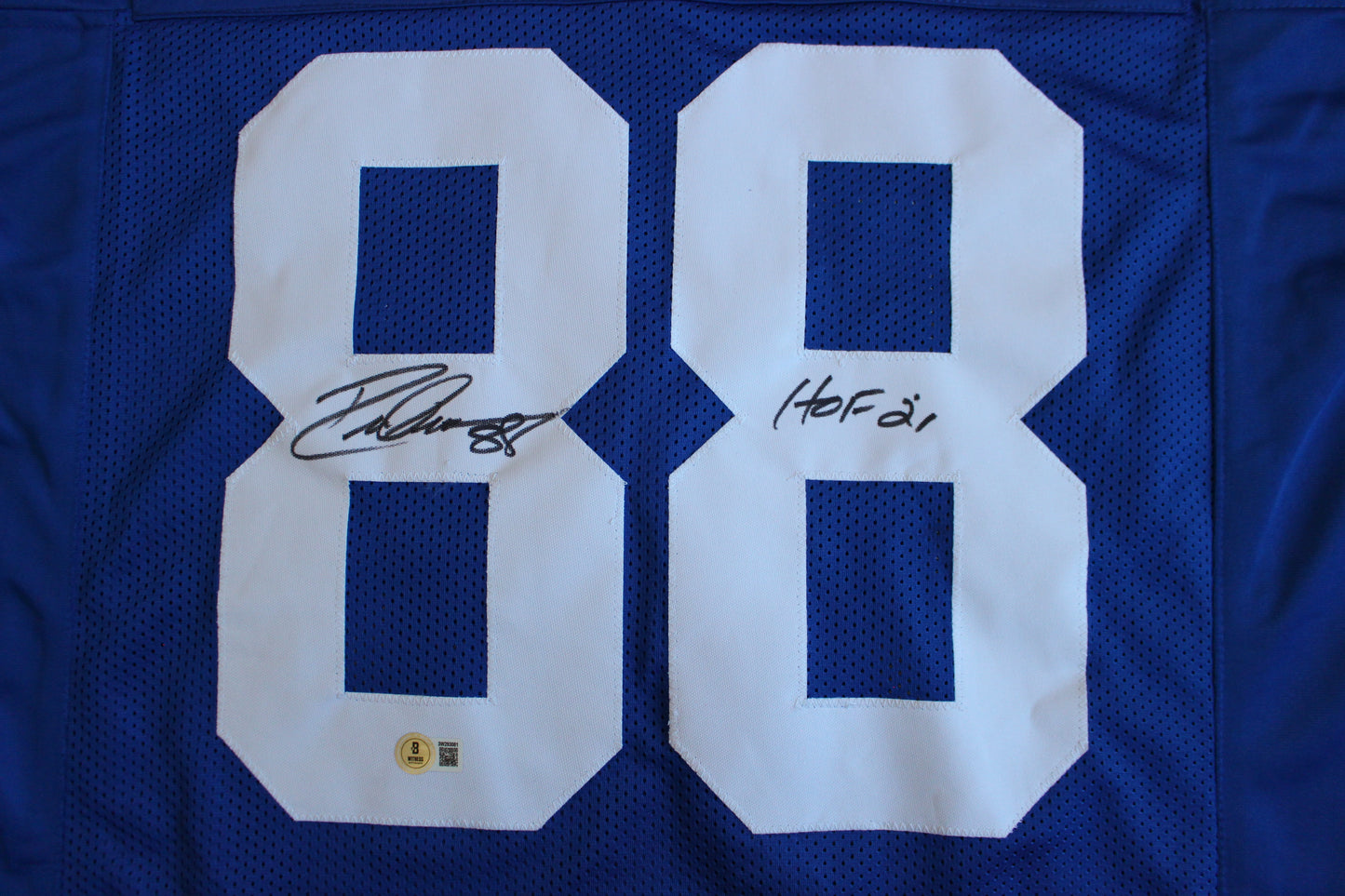 DREW PEARSON SIGNED FOOTBALL JERSEY Dallas Cowboys Tulsa w/HOF 21 BAS COA