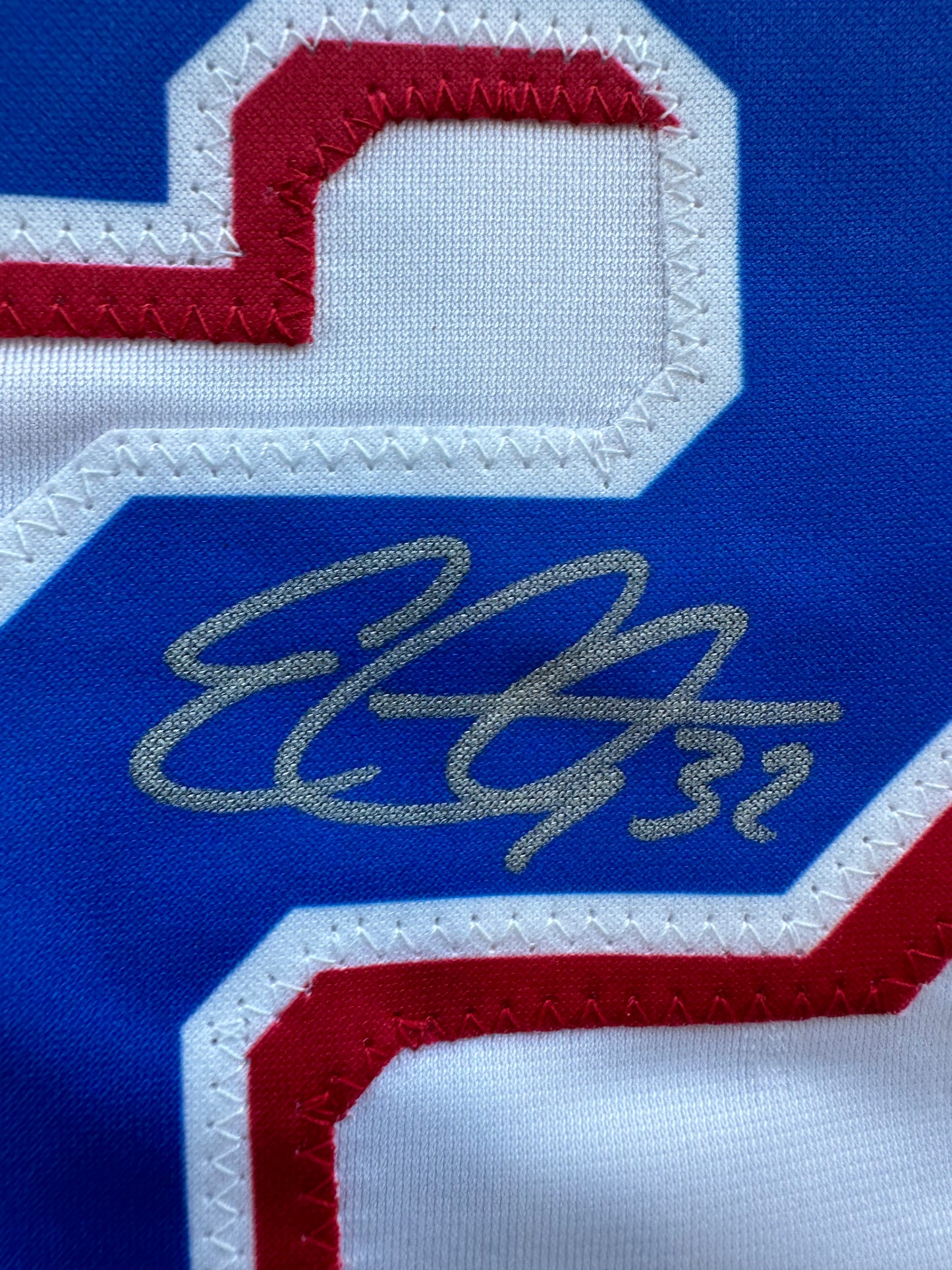 EVAN CARTER TEXAS RANGERS SIGNED Home JERSEY XL BAS COA