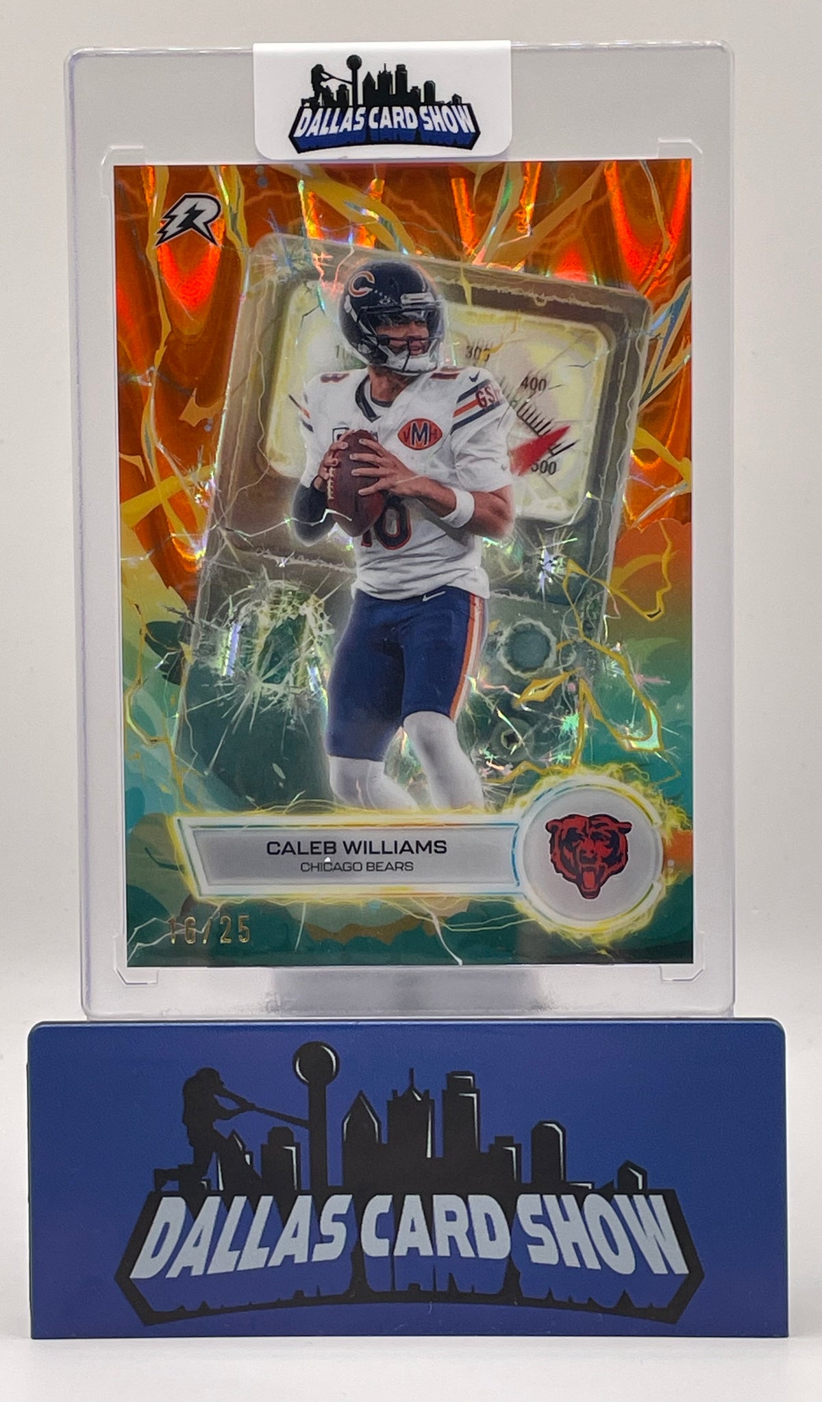 2025 Topps Resurgence #VT-15 Caleb Williams Orange Wave Voltaic /25