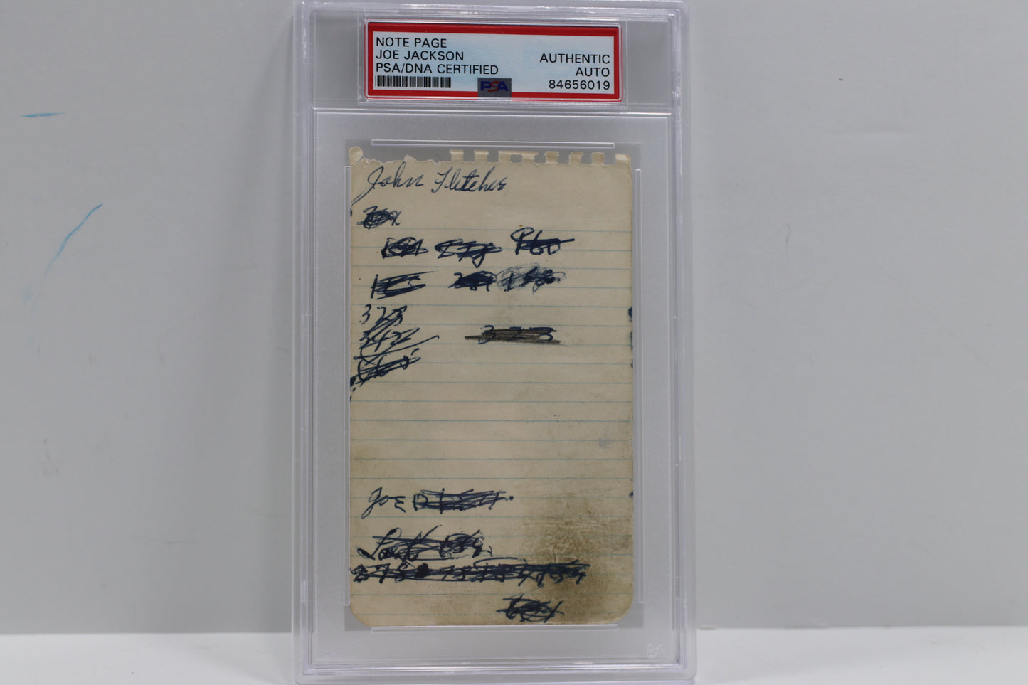 SHOELESS JOE JACKSON SIGNED NOTE PAGE Chicago White Black Sox PSA Slab BAS JSA