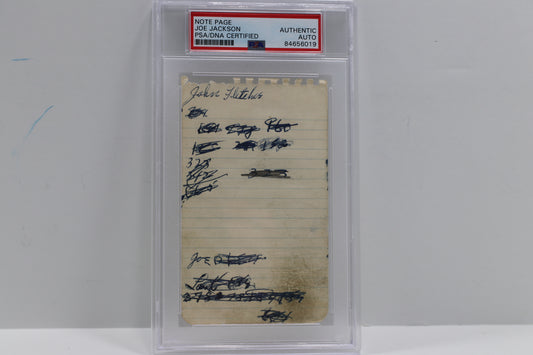SHOELESS JOE JACKSON SIGNED NOTE PAGE Chicago White Black Sox PSA Slab BAS JSA