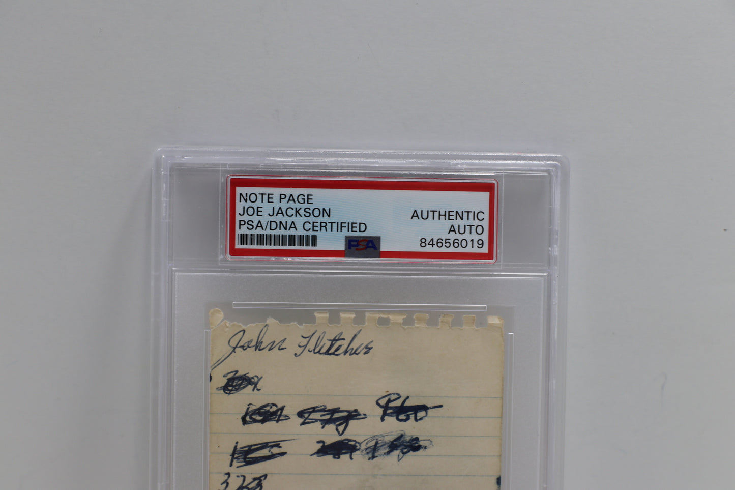 SHOELESS JOE JACKSON SIGNED NOTE PAGE Chicago White Black Sox PSA Slab BAS JSA