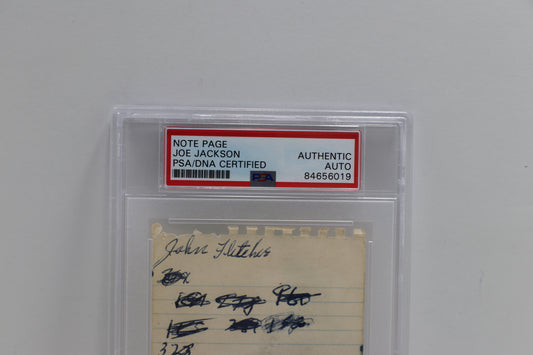 SHOELESS JOE JACKSON SIGNED NOTE PAGE Chicago White Black Sox PSA Slab BAS JSA